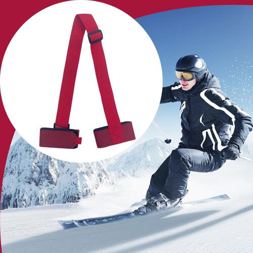 Skimate Snowboard Carrier, Adjustable Straps, Durable Bindings Red 1