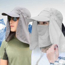Atmungsaktive UV-Schutz Sonnenhut mit Gesichtsschutz und Nackenlüftung, schnelltrocknendes Polyester
