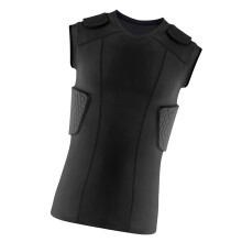 Padded Compression Shirt Sports Training With Rib Shoulder Back Pad Basketball Football Rib Protections Vest Ref: 2473