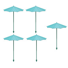 Pakket van 5 flexibele tuinzonlichtbescherming voor-Blauw