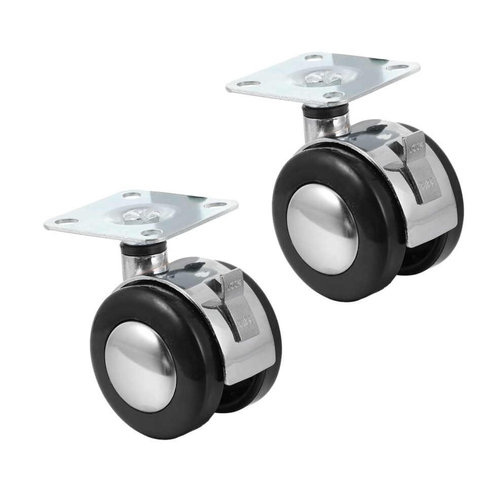 Zinc Alloy Furniture Caster Wheels With Brake Wearresistant Swivel Casters For Chairs And Trolleys 2 Pcs Replacement 9382693019851