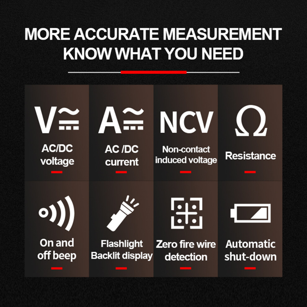 Aneng M107 4000 Counts Digital Multimeter With Backlight, Ncv, Compact Size 4921374314028