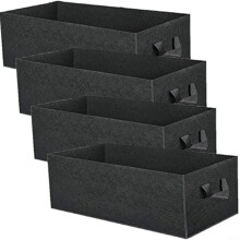 Plant Growing Bag 4Pack Breathable Rectangular Grow Bags Nonwoven Plant Containers With Handles 40x30x20 cm Vegetables