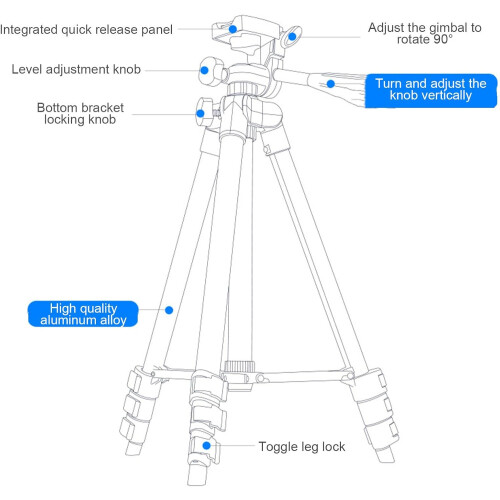 Portable and Flexible Tripod Bracket for Camera, Phone, with Drawstring Bag 1