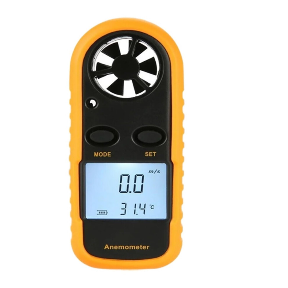 Digital Anemometer, 030M/S Wind Speed Gauge Meter 1045C Temperature Tester Handheld With Lcd Backlight Display Anemometer Giallo Ref: 1313 9382693894144