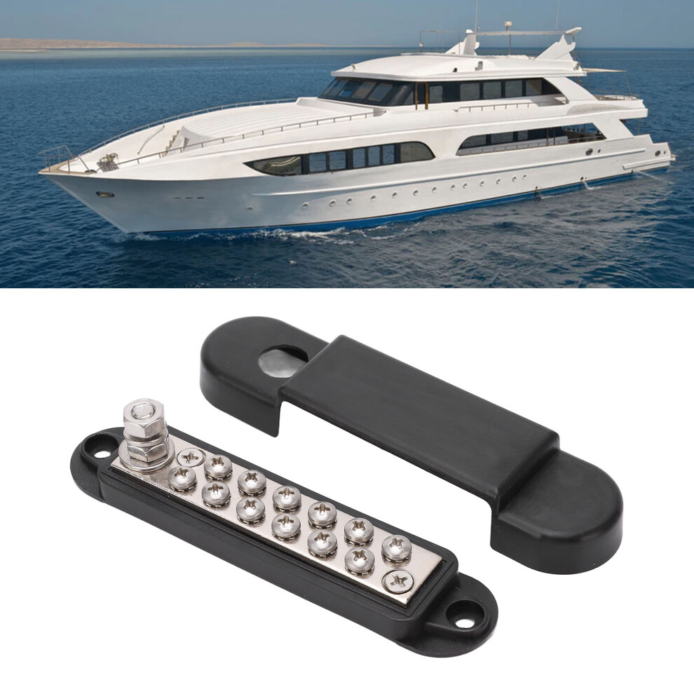 Black Nickel Brass Power Distribution Bus Bar 8Mm Low Resistance Terminal Block 8761374318062