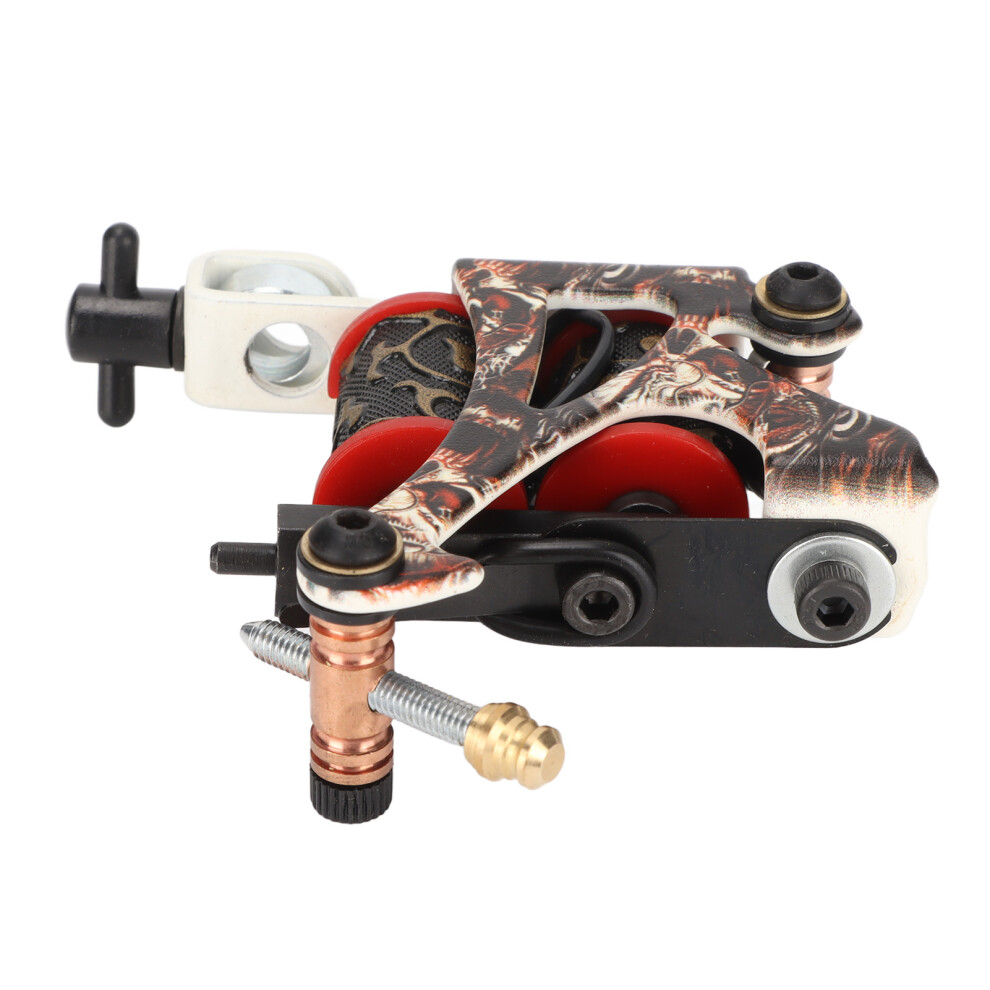 Professional Iron Frame Coil Tattoo Machine 10 Wraps for Artists