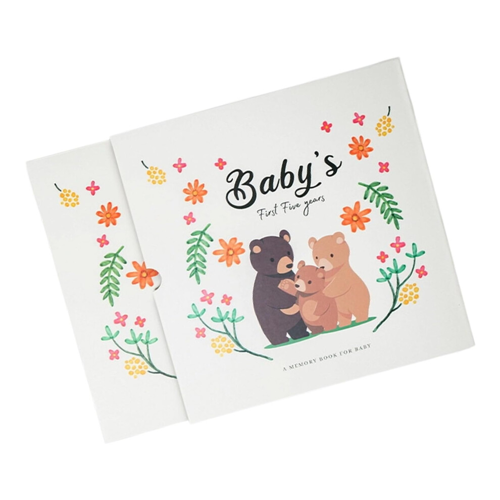 Newborn Memory Album Milestone Tracker Handprint Keepsake First Year Photo Journal Little Bear