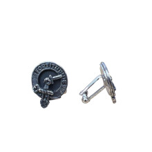 MacRae Clan Crest Pewter T-Bar Cufflinks