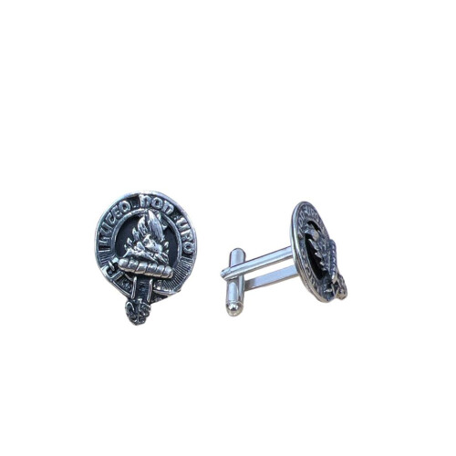 MacKenzie Clan Crest Pewter T-Bar Cufflinks