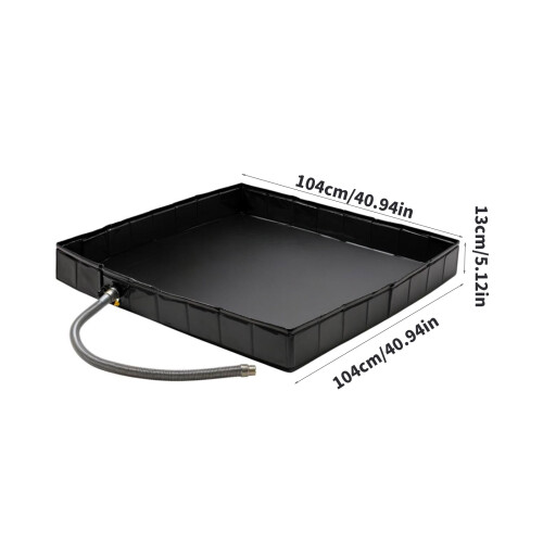 Portable Shower Pan Foldable Camping Shower Base with Drain Hose 2