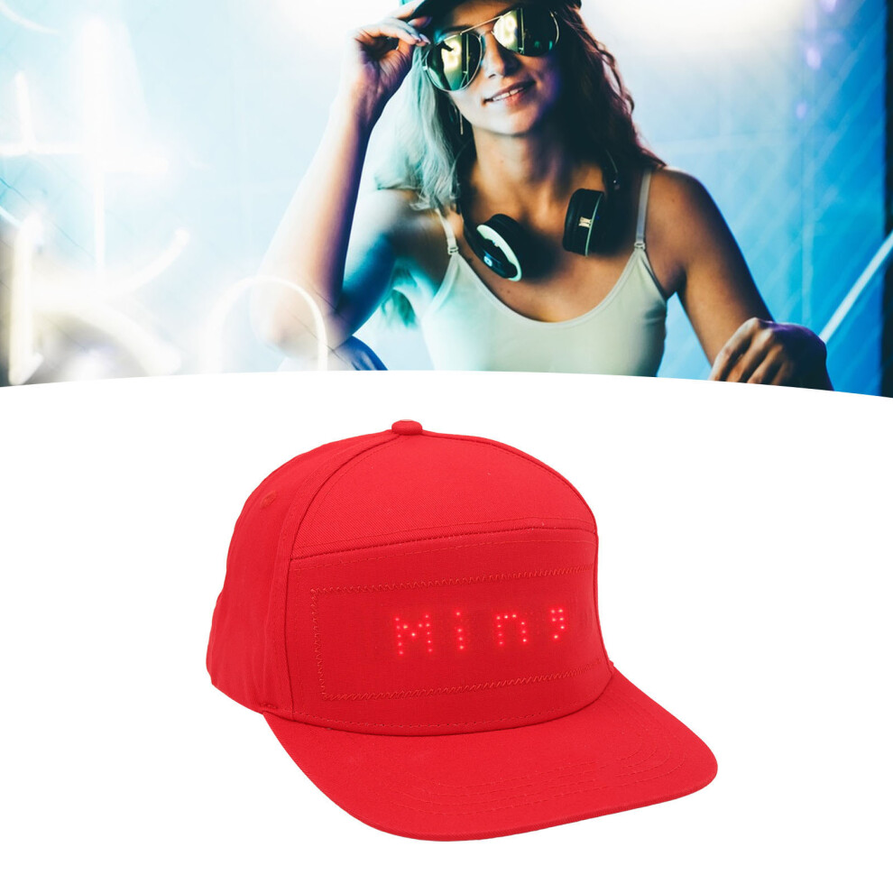 Red Led Display Cap With Bluetooth, 450Mah Battery, Smartphone Controlled 7681375427772
