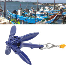 Boot Kajak Marineanker Blau Aluminium Faltbar mit Gelber Seil Leicht zu verwenden