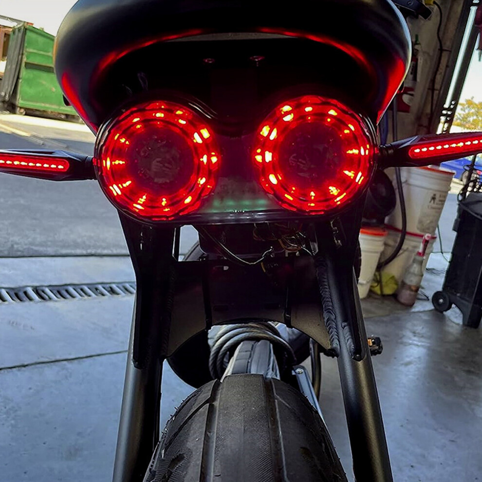 Universal Led Motorcycle Tail Dual Turn Signal Brake License Plate Holder 17.5X13x6.8cm Light 3251375426569