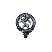 Lion Rampant Clan Crest Pewter Cap Badge Brooch