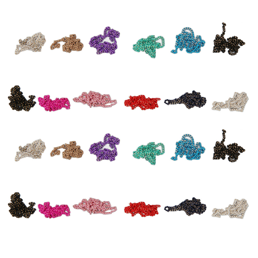 2 Boxes Metal Rhinestones Nail Chains Nail Art Decorations 12 Colors