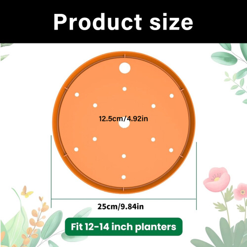 2Pcs Round Planter Insert Flowerpot Filler Insert with-Orange 2
