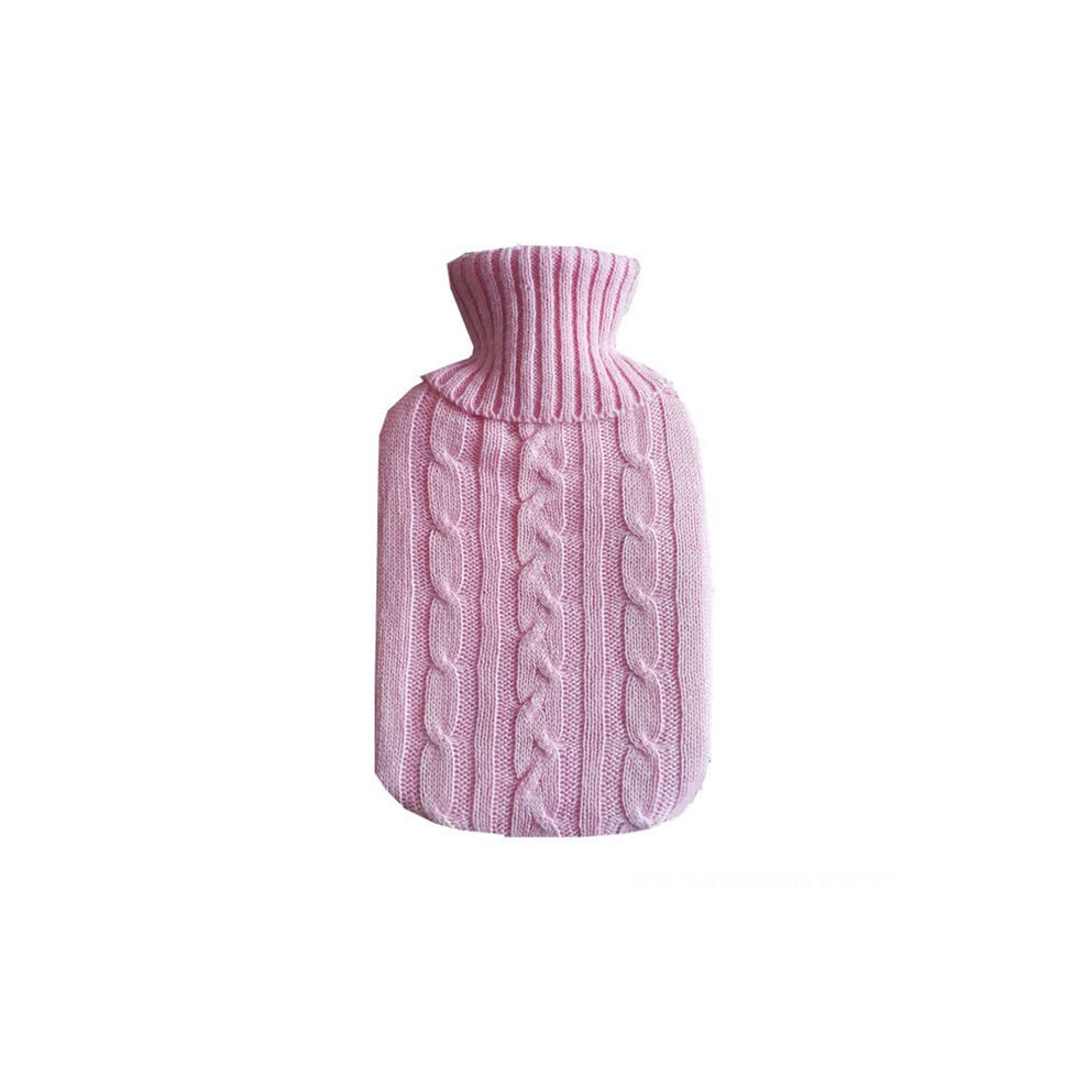 Pink Large 2000Ml Hot Water Bottle With Removable Knitted Cover For Longlasting Winter Heat Therapy Â