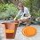 2Pcs Round Planter Insert Flowerpot Filler Insert with-Orange 2