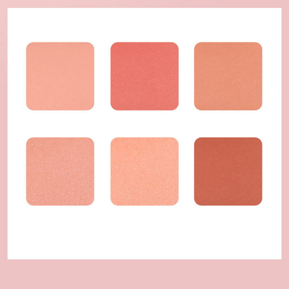Natural Pink Orange Face Blusher Powder 03 Long Lasting with Brush