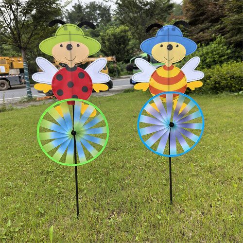 Bunte wirbelnde Vogelscheuche, Windmühle, Außendekoration,-Blau 2