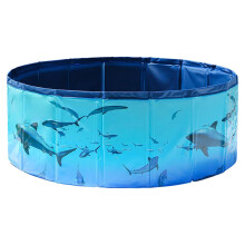 Foldable Kids Pool, Folding Pet Bath Tub, 31.5 x 11.81 inches, Multipurpose Portable Kiddie Wading, Outdoor Pets Swimming Bath, Blue