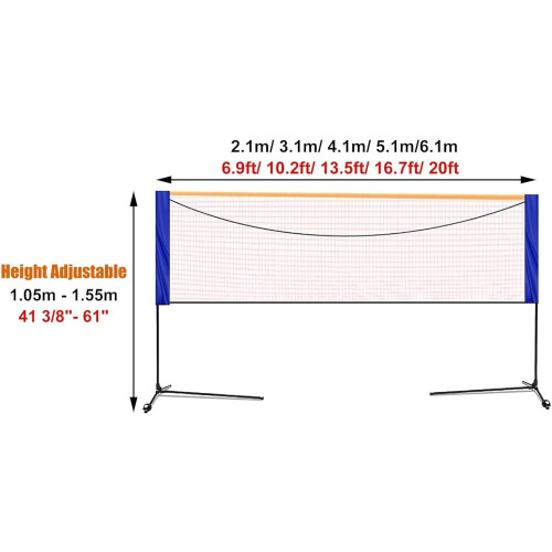 Badminton Net Stand Foldable, With Carry Bag, Lightweight Adjustable Net Support For Junior, No Tools Or Stakes Required 1