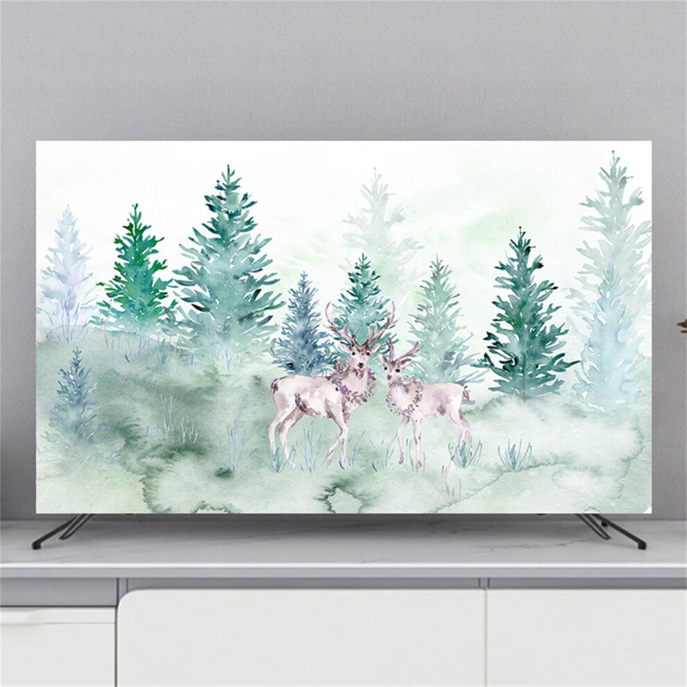 Elastic Tv Dust Cover 5860 Inch Decorative 3D Elk Pattern Breathable Screen Protector 9382693897992