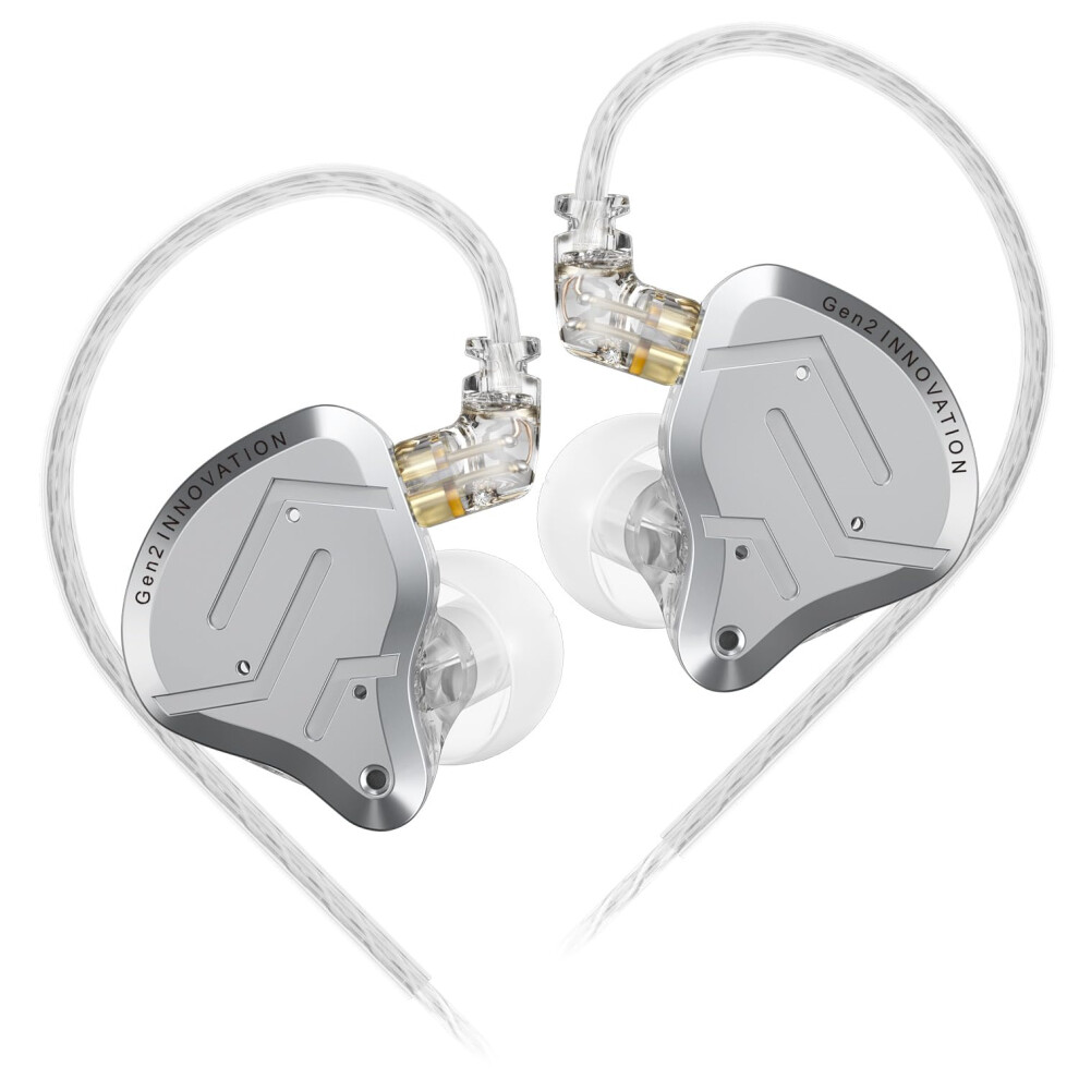 1Ba+1Dd 5Driver Iem Earphones, Metal Housing, 2Pin Detachable Cable, No Mic Silver 9382693023902