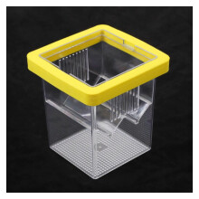 Reptile Feeding Box Floating Breeding Box For Aquarium Fish Tank Breeder Box Animal Container(Yellow) Yellow 11x8.6cm