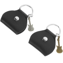 6Pièces Sacoche -Médiators Cuir Noir Multifonction Pour Guitare