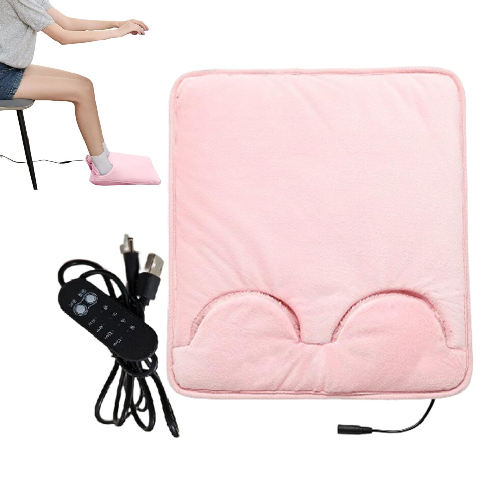 Pink Electric Foot Warmer Winter Fast Heating Pad For Feet Adjustable Temperature Heater Mat For Dorm Office Living Room