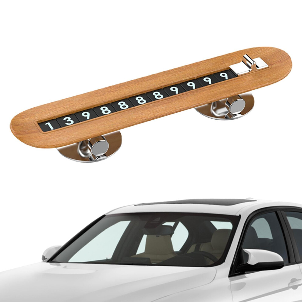 Car Temporary Parking Card With Privacy Slide, Glowing Magnetic Phone Number Plate Skateboard Shape 9347817506174