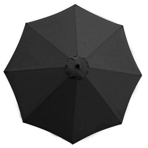 Extra großer 2 Meter langer Outdoor-Regenschirm,-Schwarz