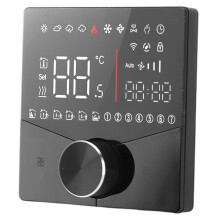 Intelligantes LCD-Farb-Thermostat, 95-240V, 5A, Schwarz, 86mm quadratisch