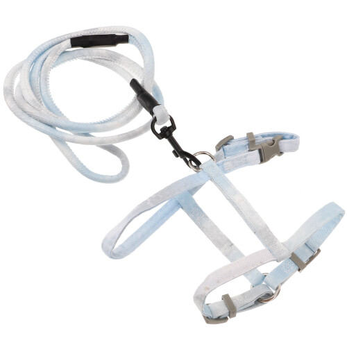 2Pcs Blue Kitten Bowtie Leash Harness Vest Polyester Pet Walking