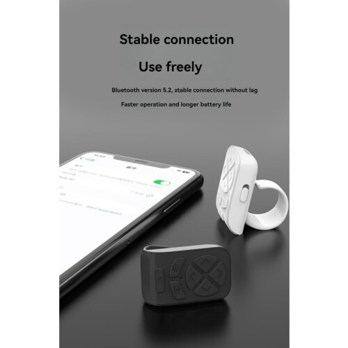 Bluetooth Ring Remote with MultiFunction Media Control for Phones Tablets Cameras – Black 2