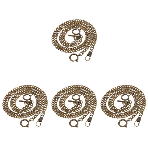 4Pz Catena Appendibile Marrone Chiaro Per Orologio Tasca E 1