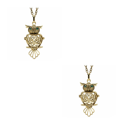 2Pz Collana Gufo Oro Gioiello Design Vintage 2