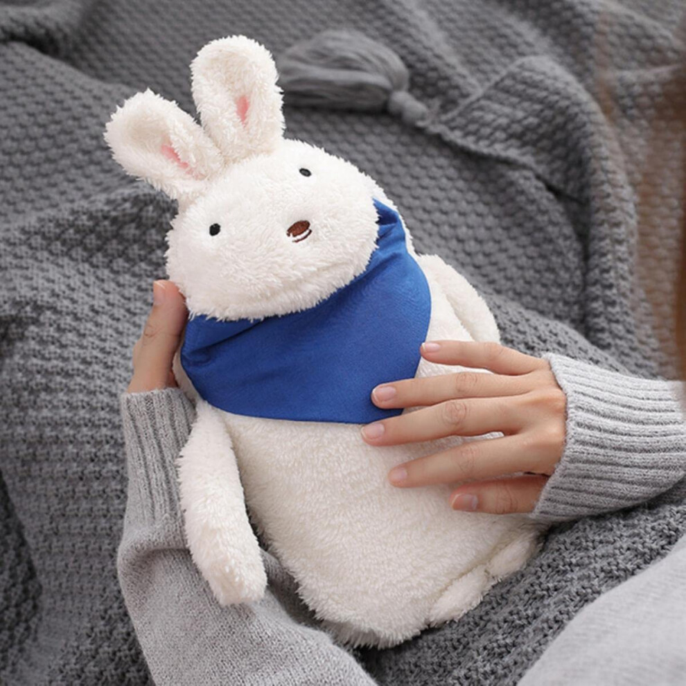 Hot Water Bottle Cover Cartoon White Rabbit Bear Design ExplosionProof Plush Fur 2L Removable Washable