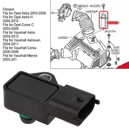 MAP Sensor for Opel Vauxhall Astra Meriva Corsa 97287868 Replacement 2