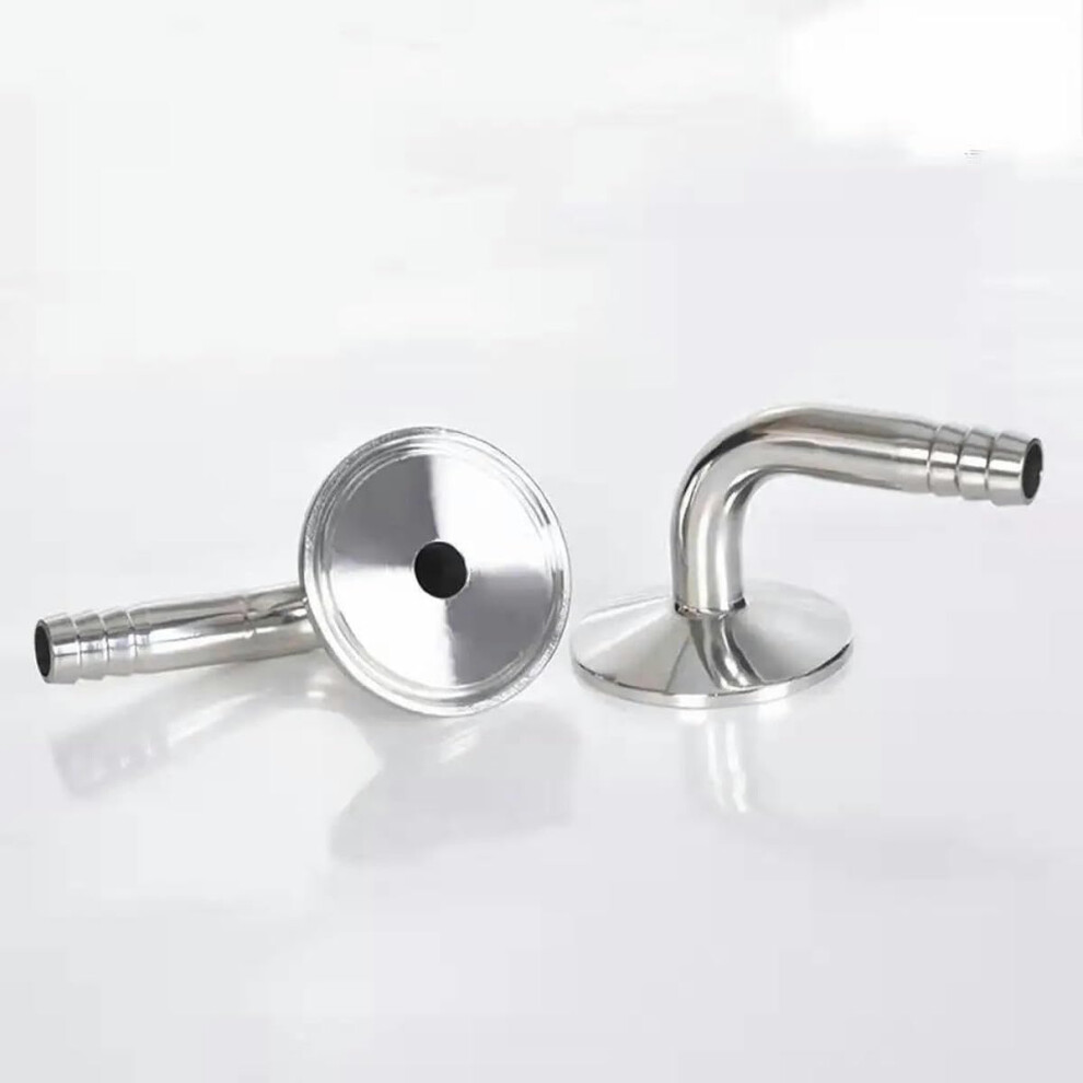 Ss304 Sanitary Hose Barb 90 Degree Tri Clamp Elbow Fitting With 50.5Mm Ferrule For Easy Pipeline Connection 9347817319873