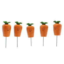 Realistic Smile Carrot Figurines Stake for Easter Celebration