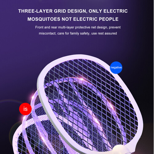 Handheld Fly Zapper Racket Mosquitoes Killers Electric Fly 2