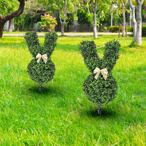 Artificial Rabbit Topiary Plant Stake for Spring Outdoor 1