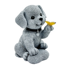 Hundefigur, Gartenleuchte, Schmetterlingshund, für Terrasse,