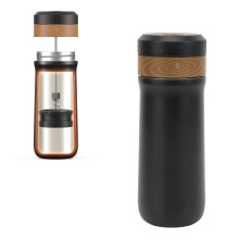Prensa francesa de viaje de acero inoxidable 320ml 204x75mm