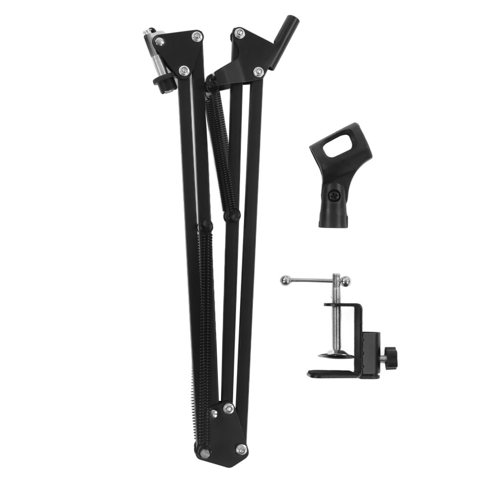 Studio Mic Stand Articulating Microphone Boom Arm Suspension Boom Arm With Adjustable Height Table Clamp Base Dual Suspension Springs Foldable Design 9483153210792