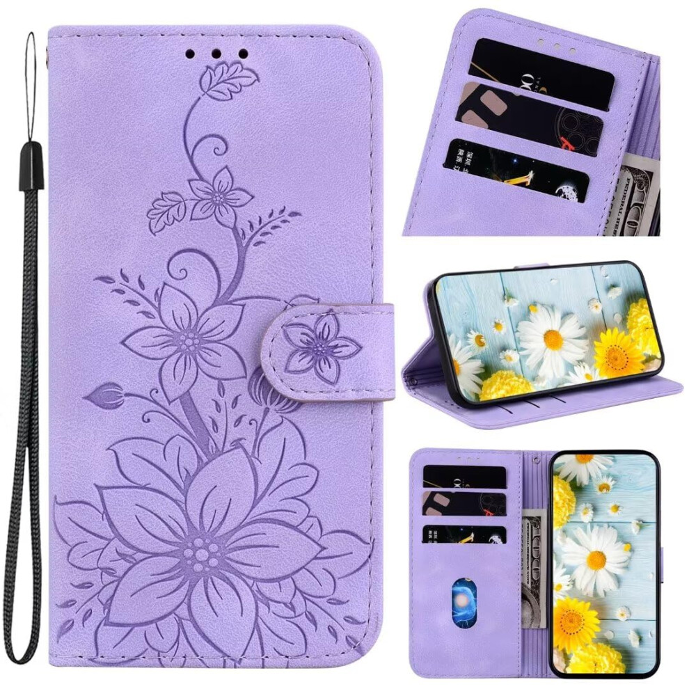 Flip Pu Leather Wallet Folio, Shockproof Magnetic Stand, Card Holder, For Iphone 12/Iphone 12 Pro Purple 9189345416446