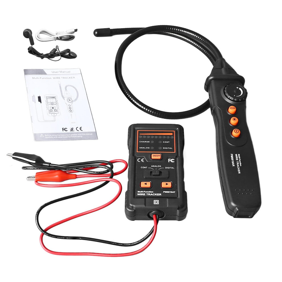 Multifunctional Line Finder Digital Dualmode Wire Tracer Breakpoint Test 55Cm Antenna Up To 2 M Detection Depth Abs 9189345416934